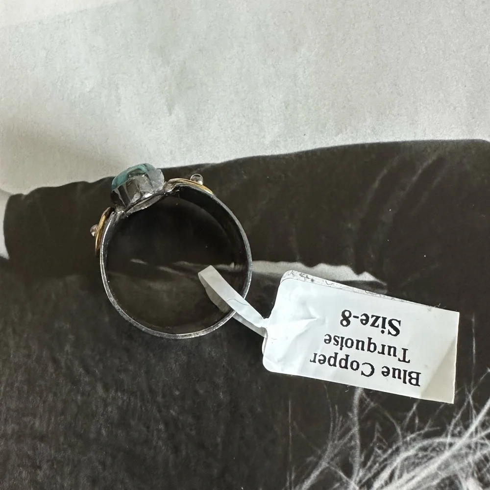 Sterling Silver / Brass Turquoise Ring
